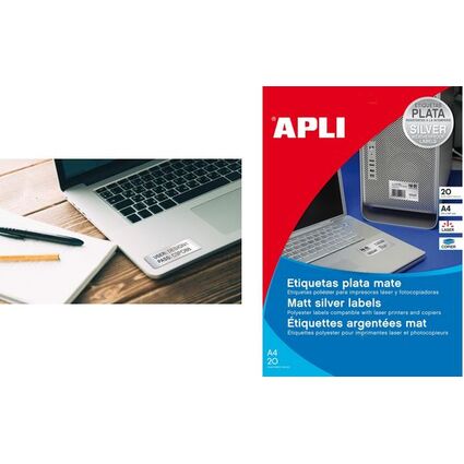 agipa Typenschild-Etiketten, 96 x 50,8 mm, silber