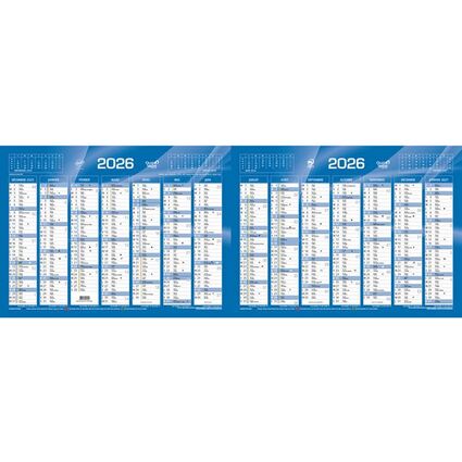 QUO VADIS Calendrier de banque bleu, 135 x 180 mm, 2026