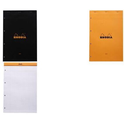 RHODIA Notizblock No. 20, DIN A4+, franz. Lineatur, schwarz