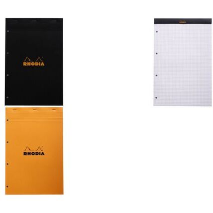 RHODIA Notizblock No. 20, DIN A4+, kariert, schwarz