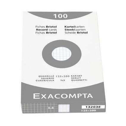 EXACOMPTA Karteikarten, 125 x 200 mm, kariert, farbig