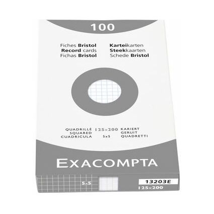 EXACOMPTA Karteikarten, 125 x 200 mm, blanko, wei