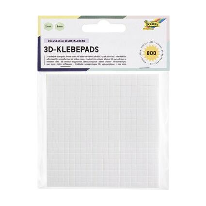 folia 3D-Klebepads, 5 x 5 mm, wei, sortiert