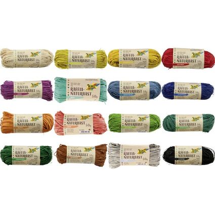folia Raffia-Naturbast, farbig sortiert