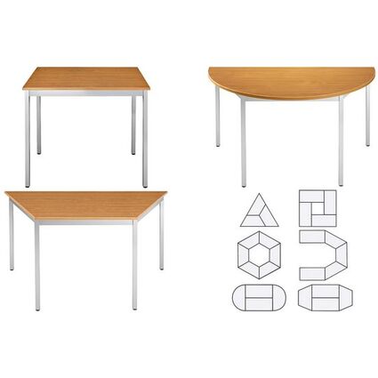 SODEMATUB Beistelltisch 126TMA, trapezfrmig, kirschbaum/alu