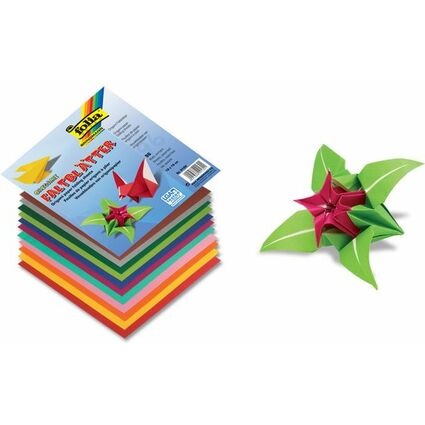 folia Origami-Faltblätter, 190 x 190 mm, farbig sortiert