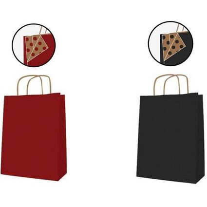 agipa Papiertragetasche - aus Kraftpapier, mittel, schwarz