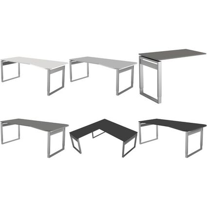 kerkmann PC-Schreibtisch Form 5, Bgel-Gestell, graphit