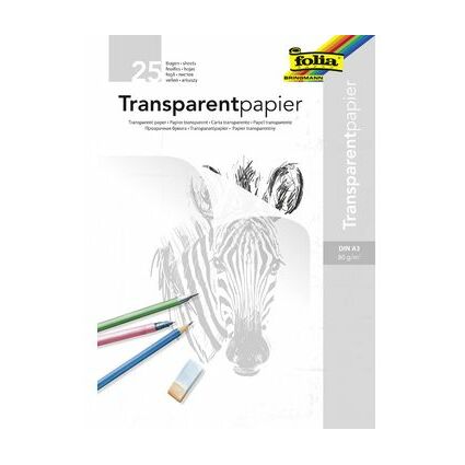 folia Transparentpapier-Block, DIN A3, 80 g/qm, 25 Blatt