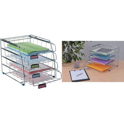 ALBA Briefablage "COR4F", aus Drahtmetall, DIN A4, 4 Ablagen