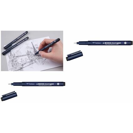 Tombow Fineliner MONO drawing pen, schwarz, Strichstrke 03
