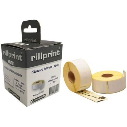 rillprint Rollenetiketten, 89 x 28 mm, wei