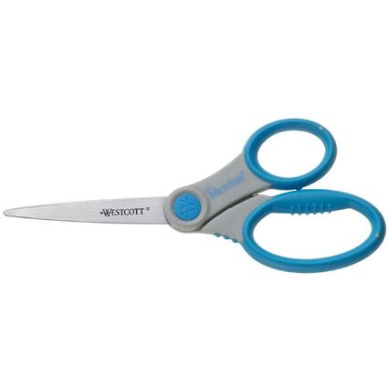 WESTCOTT Schere Microban Softgrip, Lnge: 155 mm, grau/blau