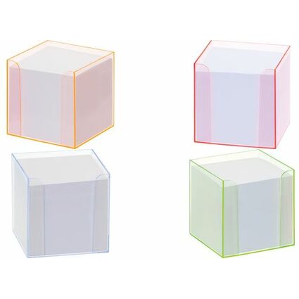 folia Zettelbox "Luxbox" mit Leuchtkanten, orange, bestckt