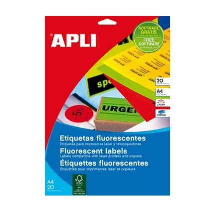 agipa Adress-Etiketten, 64 x 33,9 mm, neongelb