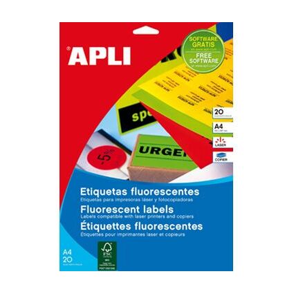 APLI Adress-Etiketten, 99,1 x 67,7 mm, neongelb