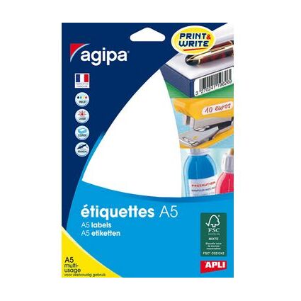 agipa Universal-Etiketten, 210 x 148 mm, wei