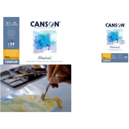 CANSON Aquarellblock "Montval", DIN A3, 300 g/qm