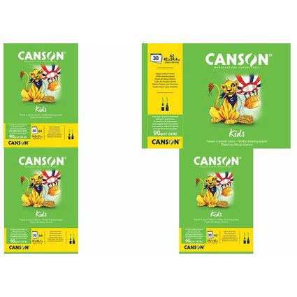 CANSON Zeichenblock Kids, DIN A5, 90 g/qm, 30 Blatt
