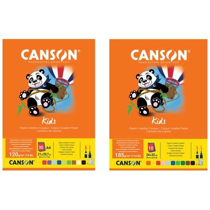 CANSON Tonpapierblock Kids, DIN A4, 120 g/qm, 30 Blatt