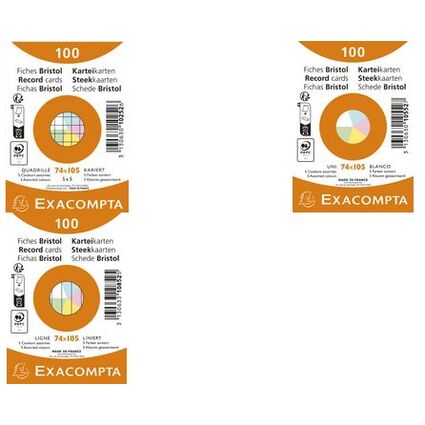 EXACOMPTA Karteikarten, DIN A7, liniert, wei