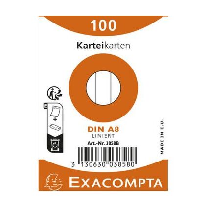 EXACOMPTA Karteikarten, DIN A8, kariert, wei