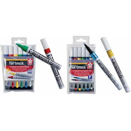 SAKURA Permanent-Marker Pen-Touch Mittel, 6er Etui