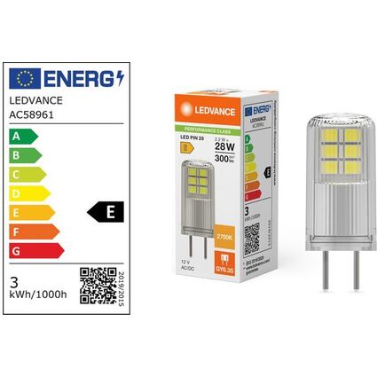 LEDVANCE LED-Stiftsockellampe LED PIN, 2,6 Watt, GY6.35