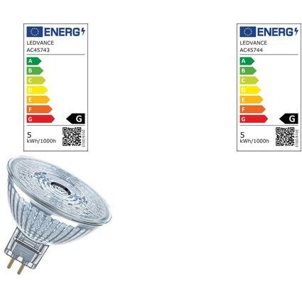 LEDVANCE LED-Lampe MR16 DIM, 5 Watt, GU5.3 (927)