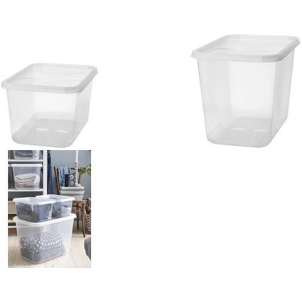 smartstore Aufbewahrungsbox BASIC L, 44 Liter, transparent