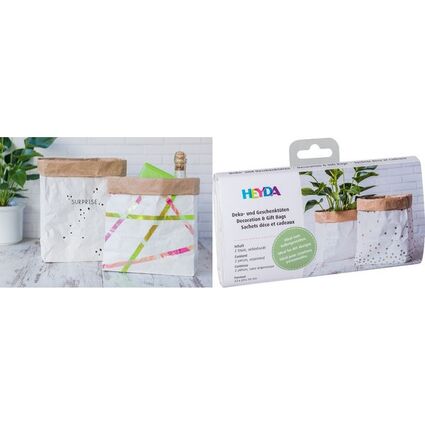 HEYDA Papier Dekobeutel/Geschenktte, wei / natur, gro