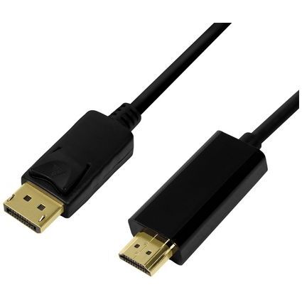 LogiLink DisplayPort 1.2 - HDMI 1.4 Anschlusskabel, 3,0 m