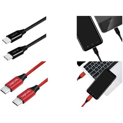 LogiLink USB 2.0 Kabel, USB-C - USB-C Stecker, 0,3 m