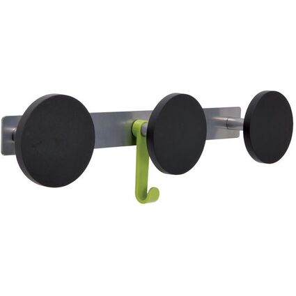 ALBA Wandgarderobe "PMS3", 3 Haken, grau/schwarz