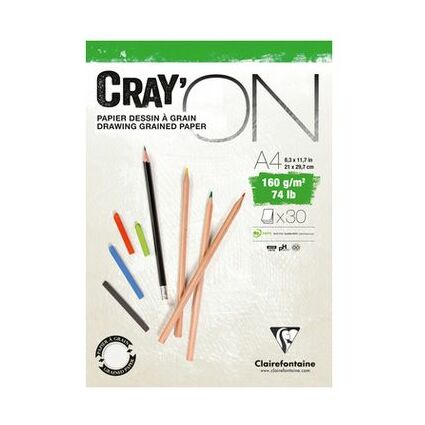 Clairefontaine Zeichenpapierblock "CRAY'ON", DIN A4