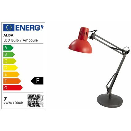 ALBA LED-Tischleuchte "ARCHICOLOR", Sockel, rot / grau
