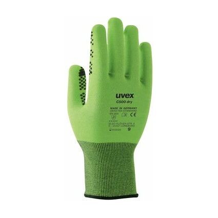 uvex Schnittschutz-Handschuh C500 dry, Gr.10, lime/anthrazit