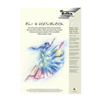 folia l- und Acrylblock, DIN A4, 290 g/qm, 10 Blatt
