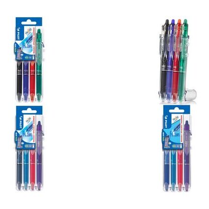 PILOT Tintenroller FRIXION BALL CLICKER 07 Set2Go, 4er Etui