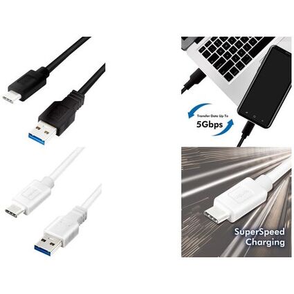 LogiLink USB 3.2 Kabel, USB-A - USB-C Stecker, 1,0 m