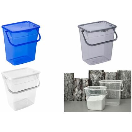 plast team Waschmittelbox, 6 Liter, blau-transparent