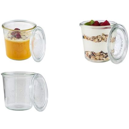 APS Weck-Glas mit Deckel, Sturz-Form, 370 ml, 3er Set