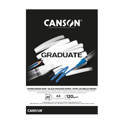 CANSON Studienblock GRADUATE EXTRA BLACK, DIN A4