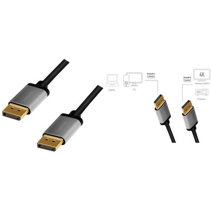 LogiLink DisplayPort 1.2 Kabel, Stecker - Stecker, 3,0 m