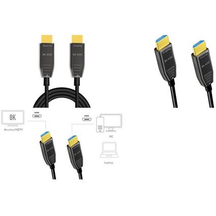 LogiLink HDMI AOC Hybrid Glasfaserkabel, 8K/60Hz, 15 m