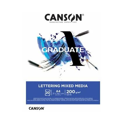CANSON Studienblock GRADUATE LETTERING MIXED MEDIA, DIN A4
