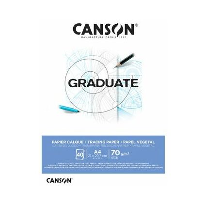 CANSON Transparentpapierblock GRADUATE, DIN A4, 70 g/qm