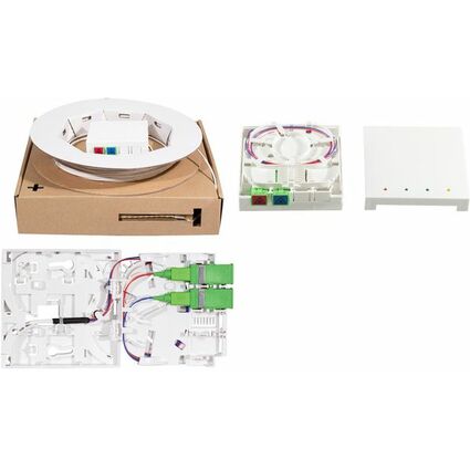 LogiLink FTTH Spleibox, 2x SC/APC, 50 m Verlegekabel, wei