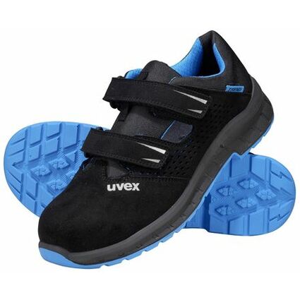 uvex 2 trend Sicherheits-Sandale S1P, schwarz/blau, Gr. 46