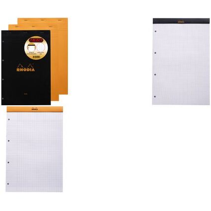 RHODIA Notizblock No. 20, DIN A4+, kariert, 3er Pack